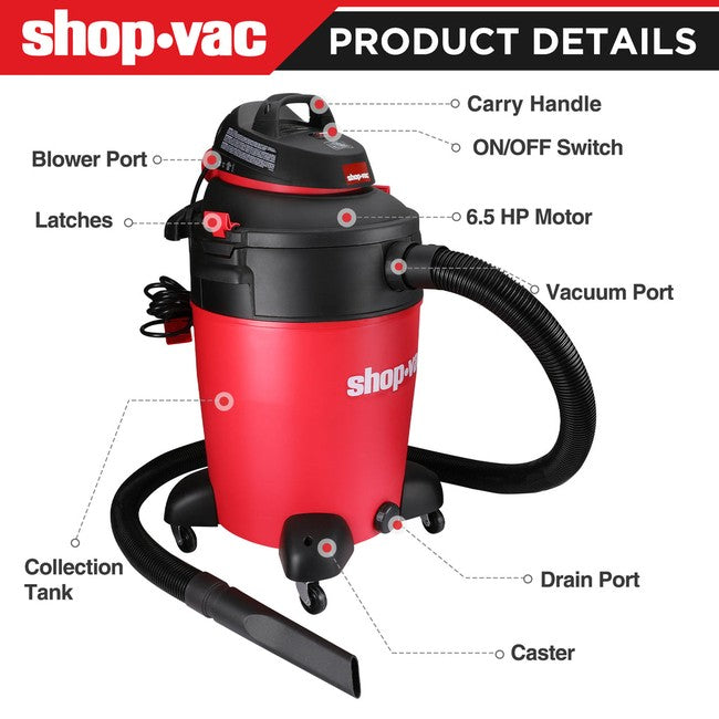 Shop-Vac 5983389 16 Gallon 6.5 Peak HP SVX2 Wet/Dry Vac