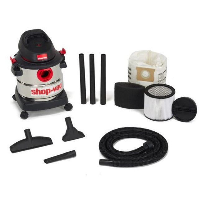 Shop-Vac 5989305 5 Gallon 4.5 Peak HP Stainless Steel Wet/Dry Vacuum