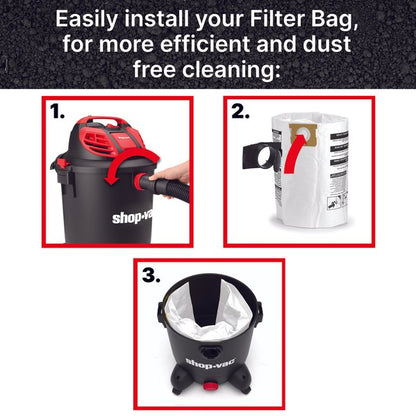Shop-Vac 9066266 10-14 Gallon Disposable Filter Bags (5 pack)