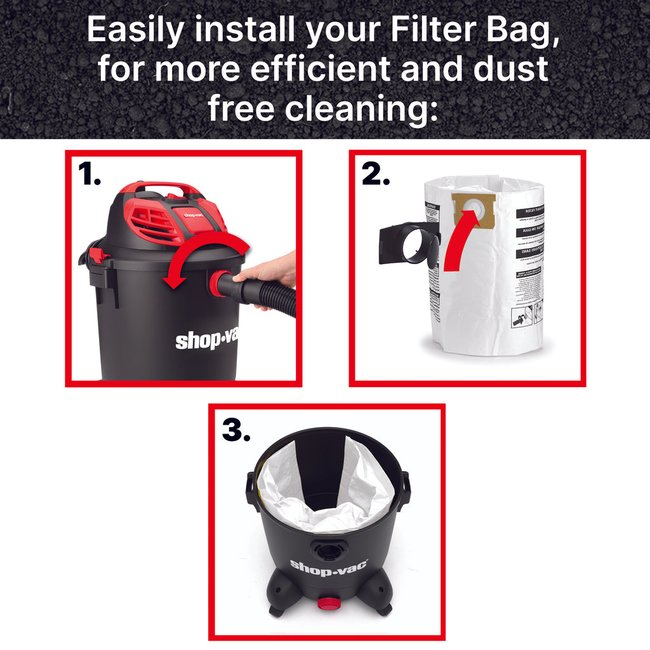 Shop-Vac 9066366 15-22 Gallon Disposable Filter Bags (5 pack)