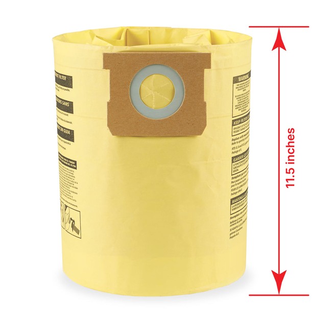 Shop-Vac 9067166 5-8 Gallon High Efficiency Disposable Filter Bags