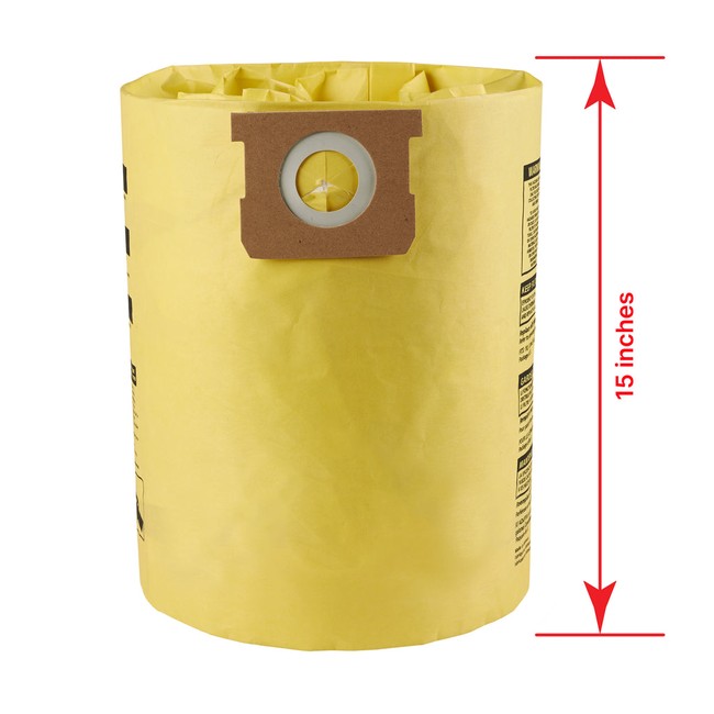 Shop-Vac 9067266 10-14 Gallon High Efficiency Disposable Filter Bags (5 pack)