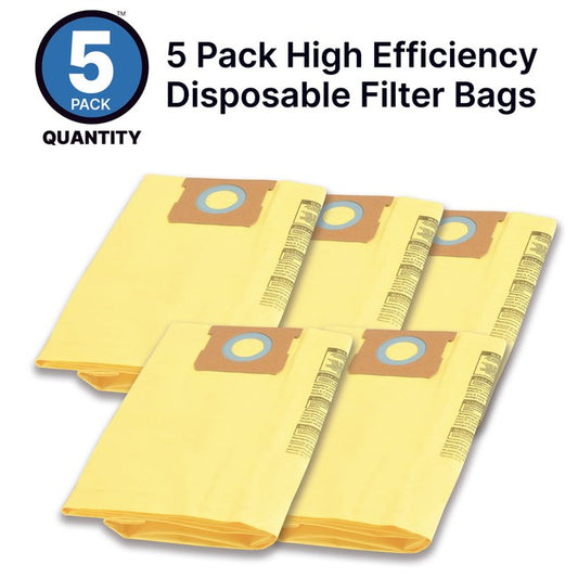 Shop-Vac 9067366 15-22 Gallon High Efficiency Disposable Filter Bags (5 pack)