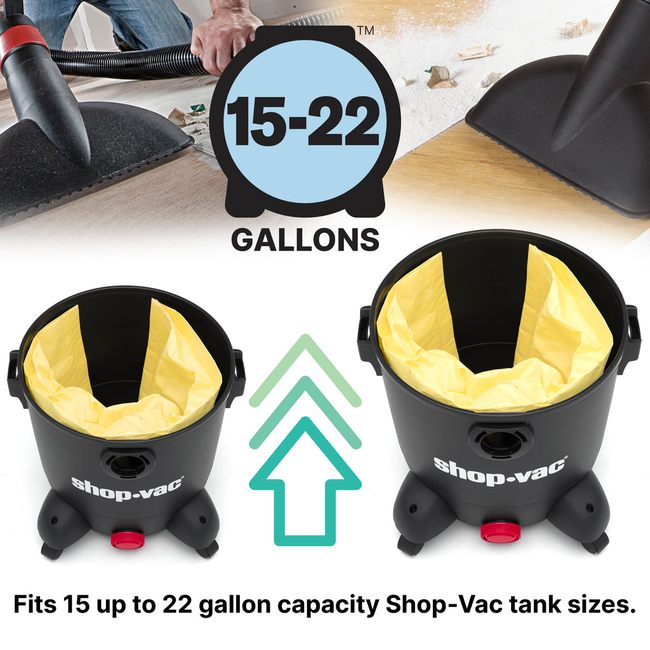Shop-Vac 9067366 15-22 Gallon High Efficiency Disposable Filter Bags (5 pack)