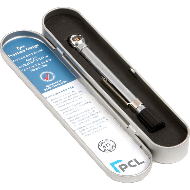 PCL TPG1H17 Tire Pressure Gauge Passenger Car 6-50 Psi Angle Chuck