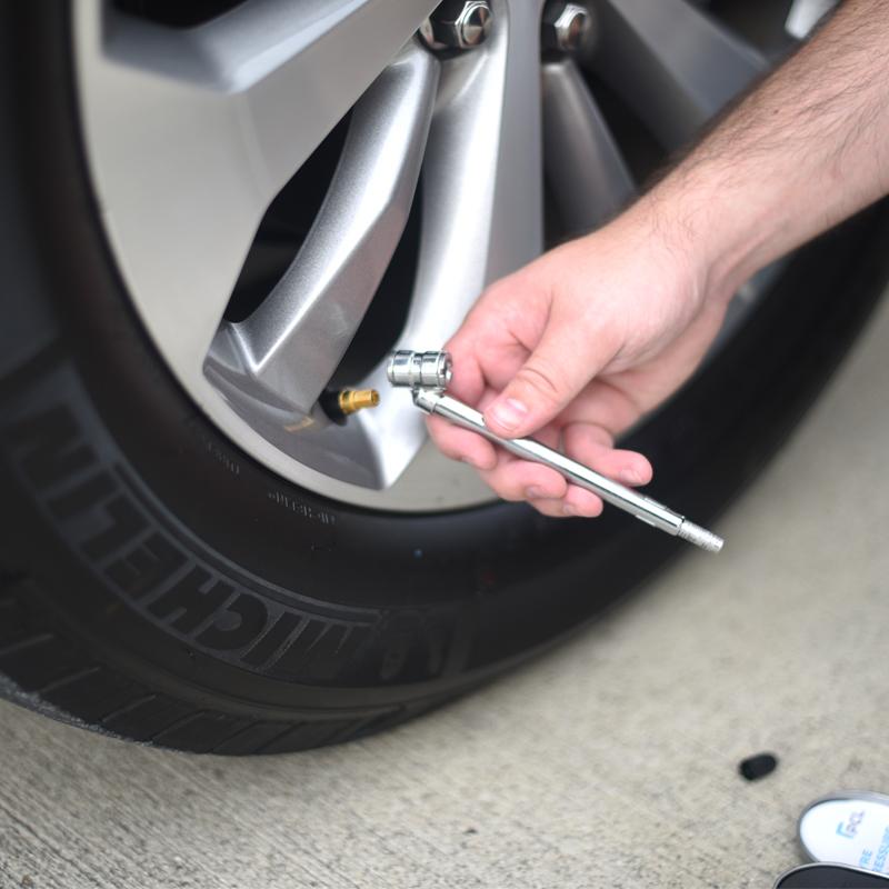 PCL TPG4H17 Tire Pressure Gauge Pocket Service Gauge 10-120 Psi Twin Angle Chuck