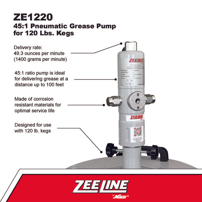 Zeeline by Milton ZE1220 – 45:1  Grease Pump For 120 lbs. Kegs | Tire Equipment Supply