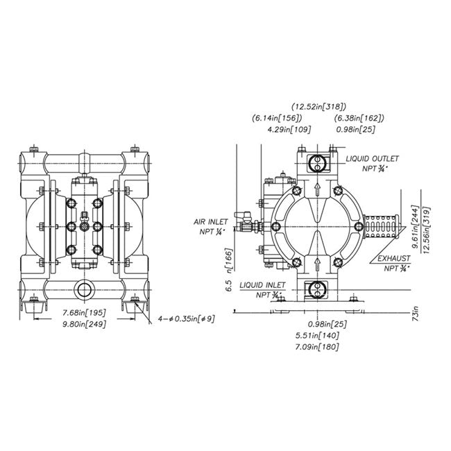 Zeeline ZE1232AB 0 75 inch Double Diaphragm Pump | Tire Equipment Supply