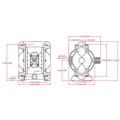 Zeeline ZE1640AB 1 inch Double Diaphragm Pump | Tire Equipment Supply