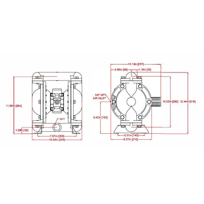 Zeeline ZE1640AH 1 inch Double Diaphragm Pump | Tire Equipment Supply