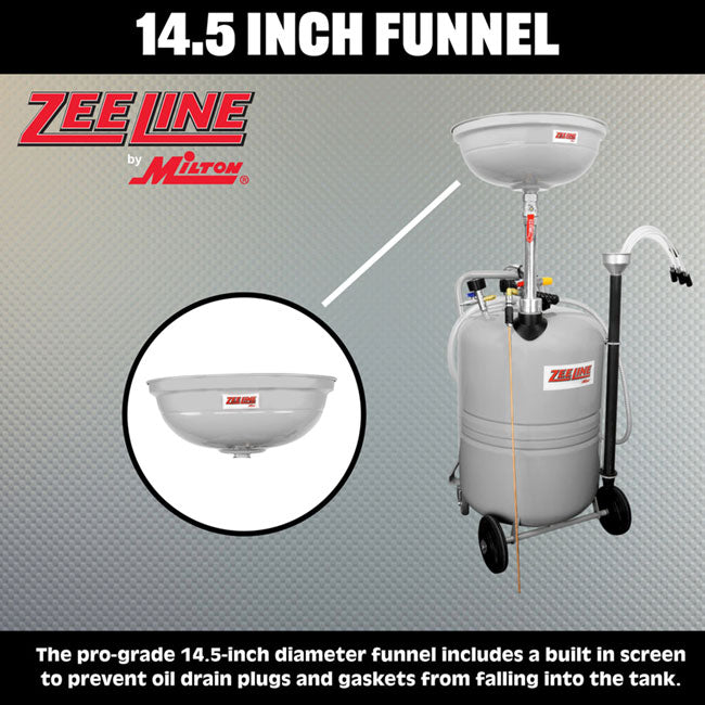 Zeeline ZE21CM 21 Gallon Professional Combination Oil Drain and Fluid Evacuator | Tire Equipment Supply