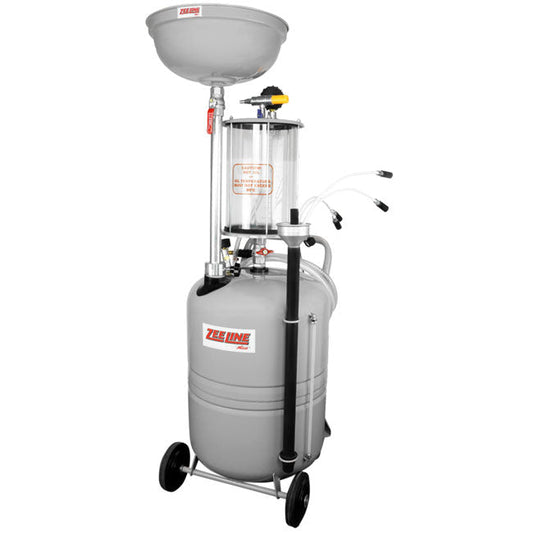 Zeeline ZE21CMB 21 Gallon Professional Grade Combination Oil Drain and Fluid Evacuator with Measuring Bowl | Tire Equipment Supply