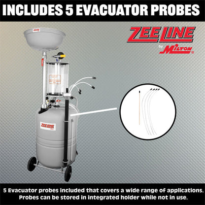 Zeeline ZE21CMB 21 Gallon Professional Grade Combination Oil Drain and Fluid Evacuator with Measuring Bowl | Tire Equipment Supply