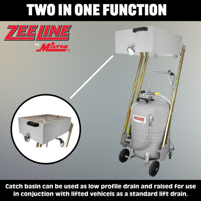 Zeeline ZE21PD 21 Gallon Professional Pantograph Oil Drain with 10 Gallon Basin | Tire Equipment Supply