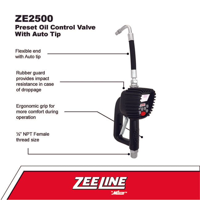 Zeeline ZE2500 Preset Oil Control Valve with Auto Tip | Tire Equipment Supply
