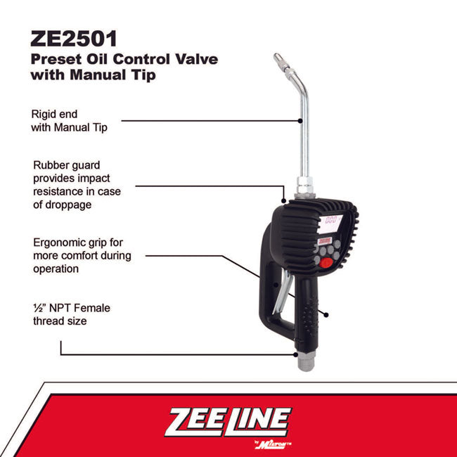 Zeeline ZE2501 Preset Oil Control Valve with Manual Tip | Tire Equipment Supply