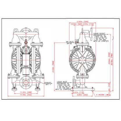 Zeeline ZE32164AB 2 inch Aluminum Diaphragm Pump | Tire Equipment Supply