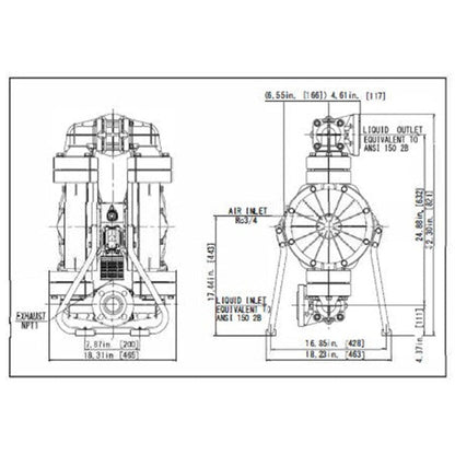 Zeeline ZE32164PS 2 inch Polypropylene Diaphragm Pump | Tire Equipment Supply
