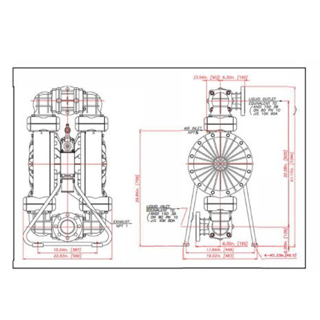 Zeeline ZE64215PS 3 inch Polypropylene Diaphragm Pump | Tire Equipment Supply