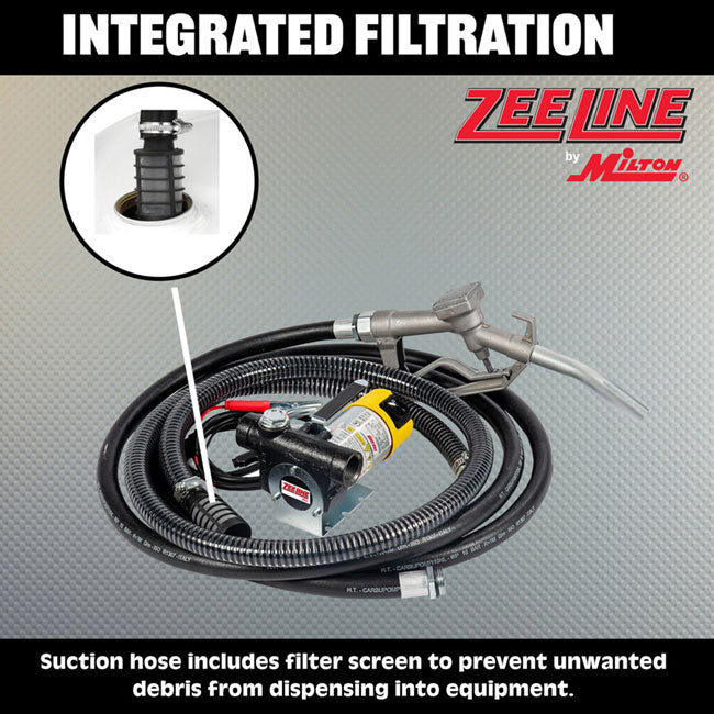 Zeeline ZE924 Portable 12 Volt Electric Diesel Pump Kit 12 GPM | Tire Equipment Supply