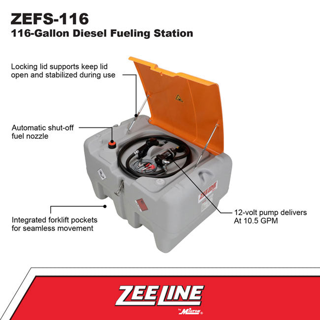 Zeeline ZEFS 116 116 Gallon Portable Diesel Fueling Station | Tire Equipment Supply
