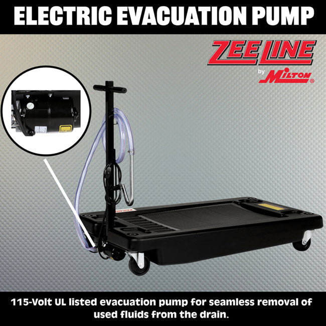 Zeeline ZELP17 EP 17 Gallon Poly Low Profile Oil Drain with electric evacuation pump | Tire Equipment Supply