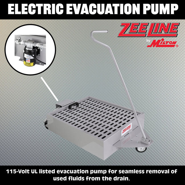 Zeeline ZELP26 EP 26 Gallon Steel Low Profile Oil Drain with Electric Pump | Tire Equipment Supply