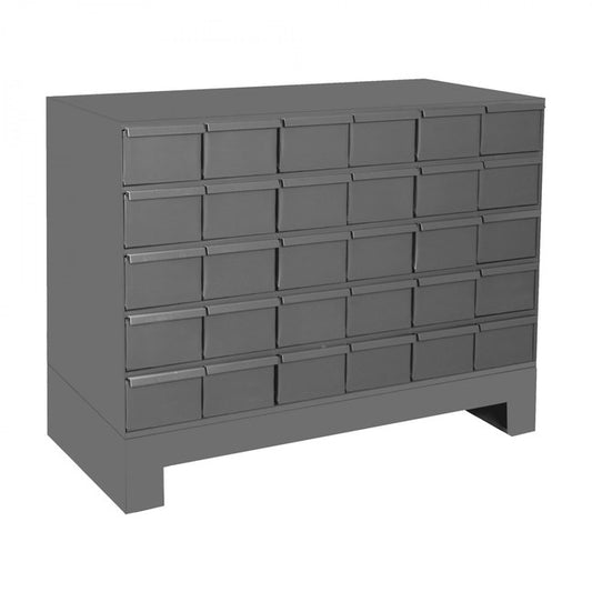 DURHAM MFG 024-95 30 Drawer Unit with Base, Gray