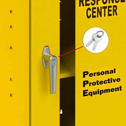 DURHAM MFG 057-50 Spill Control/Respirator Cabinet, Yellow