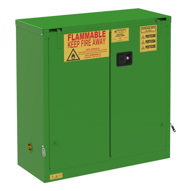DURHAM MFG 1030S-83T Pesticide Storage, 30 Gallon, Self Close