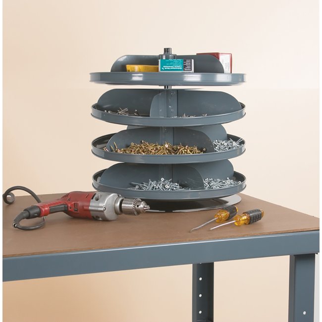 DURHAM MFG 1104-95 17 in. Revolving Rotabin, 4 Shelves