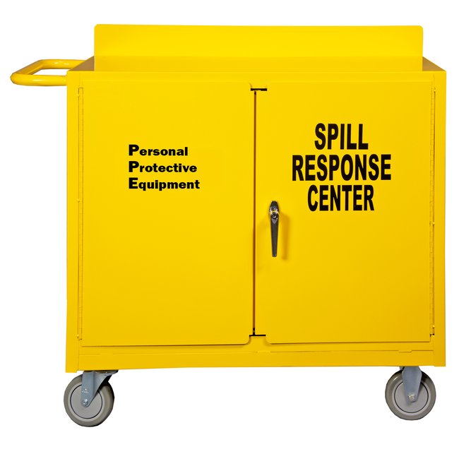 DURHAM MFG 2210-50 Spill Control Cart, 1 Shelf, Yellow