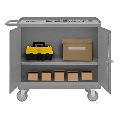 DURHAM MFG 2210A-LU-95 Mobile Bench Cabinet, 1 Shelf