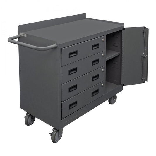 DURHAM MFG 2211A-LU-95 Mobile Bench Cabinet, 1 Adj. Shelf