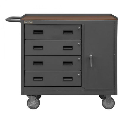 DURHAM MFG 2211A-TH-LU-95 Mobile Bench Cabinet,1 Shelf, Hard Board