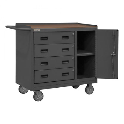 DURHAM MFG 2211A-TH-LU-95 Mobile Bench Cabinet,1 Shelf, Hard Board