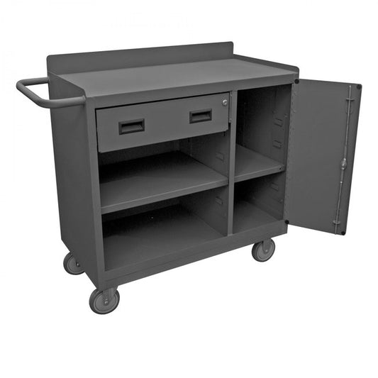 DURHAM MFG 2212A-LU-95 Mobile Bench Cabinet, 2 Adj. Shelves