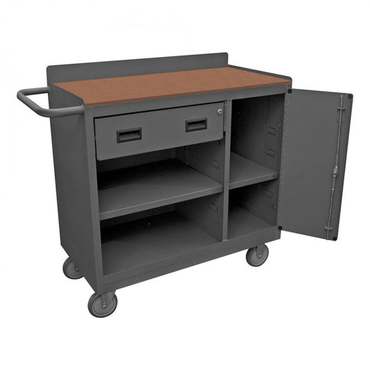 DURHAM MFG 2212A-TH-LU-95 Mobile Bench Cabinet, Hard Board Top