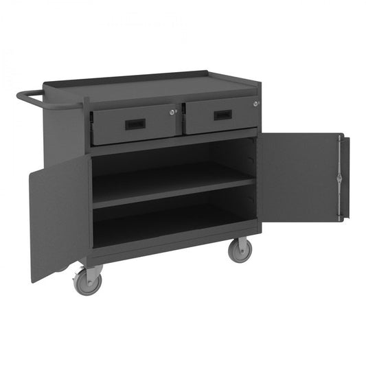 DURHAM MFG 2213A-LU-95 Mobile Bench Cabinet, Adjustable Shelf