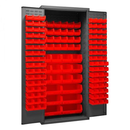 DURHAM MFG 2500-138B-1795 Cabinet, 138 Red Bins