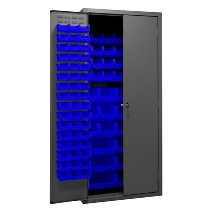 DURHAM MFG 2500-138B-5295 Cabinet, 138 Blue Bins