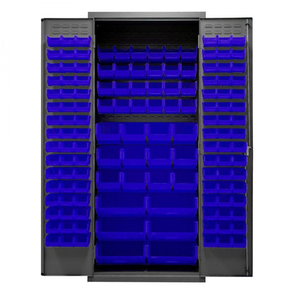 DURHAM MFG 2500-138B-5295 Cabinet, 138 Blue Bins
