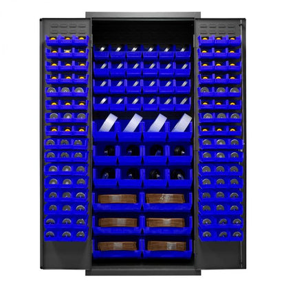 DURHAM MFG 2500-138B-5295 Cabinet, 138 Blue Bins