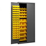 DURHAM MFG 2500-138B-95 Cabinet, 138 Yellow Bins