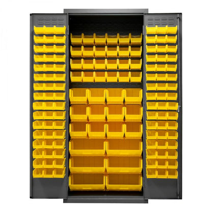DURHAM MFG 2500-138B-95 Cabinet, 138 Yellow Bins