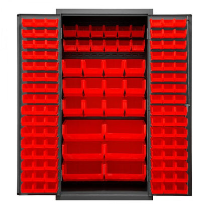 DURHAM MFG 2501-BDLP-126-1795 Cabinet, 126 Red Bins