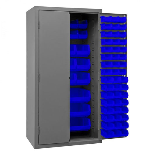 DURHAM MFG 2501-BDLP-126-5295 Cabinet, 126 Blue Bins