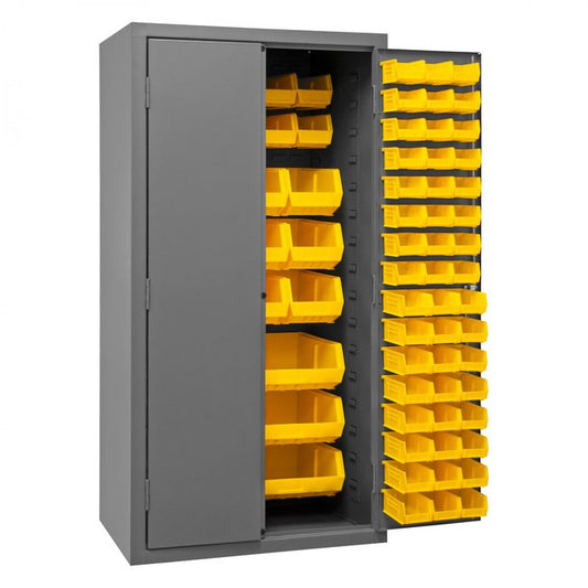DURHAM MFG 2501-BDLP-126-95 Cabinet, 126 Yellow Bins