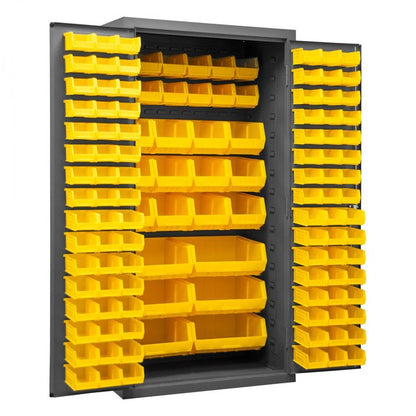 DURHAM MFG 2501-BDLP-126-95 Cabinet, 126 Yellow Bins