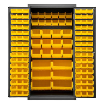 DURHAM MFG 2501-BDLP-126-95 Cabinet, 126 Yellow Bins